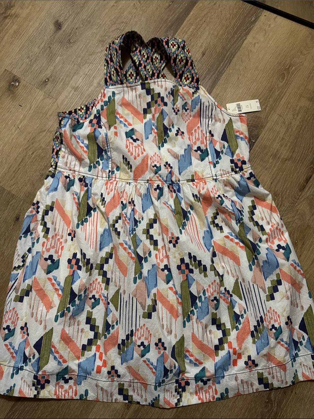 Colorful Geometric Print Sundress with Braided Straps